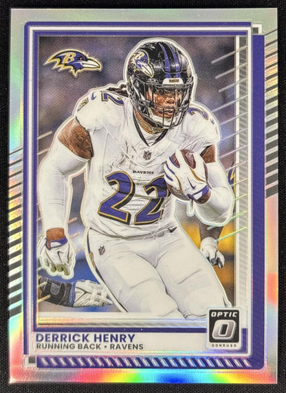Derrick Henry 2025 Panini Donruss Optic Holo Prizm Ravens - Front
