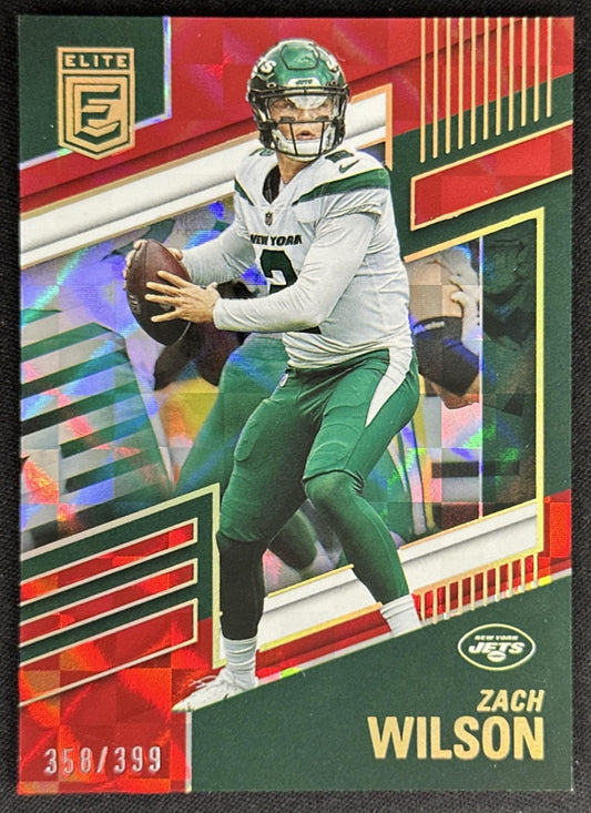 Zach Wilson 2022 Panini Donruss Elite Red /399 Jets Sports Trading Card