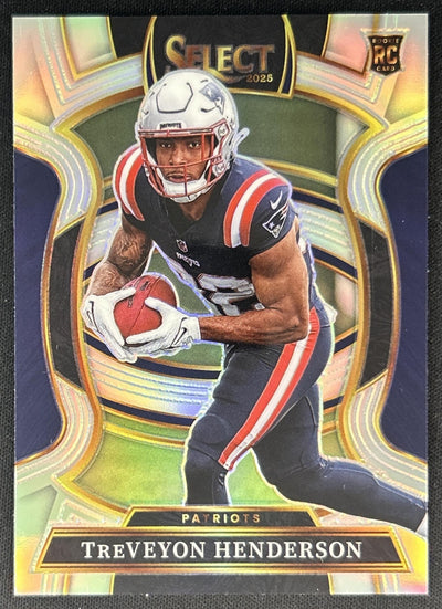 TreVeyon Henderson 2025 Panini Select Concourse Silver Prizm Patriots front