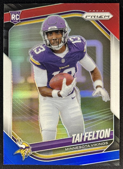 Tai Felton 2025 Panini Prizm Red White & Blue Vikings
