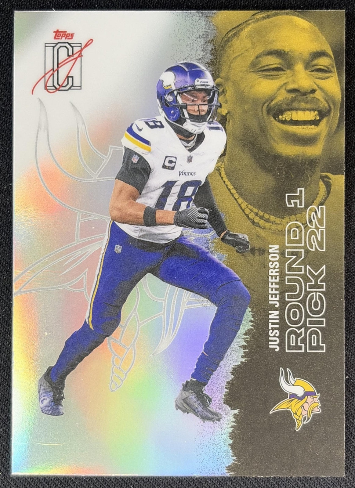Justin Jefferson 2025 Signature Class Chrome Veteran White Refractor Vikings front