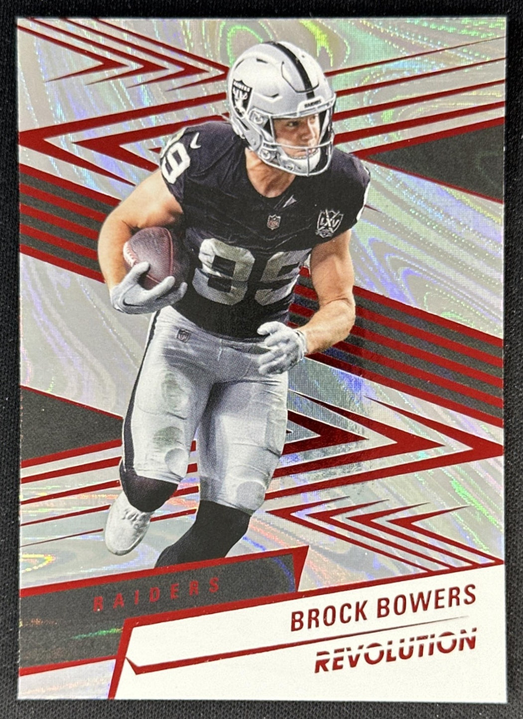 Brock Bowers 2025 Panini Revolution Red Swirl Raiders