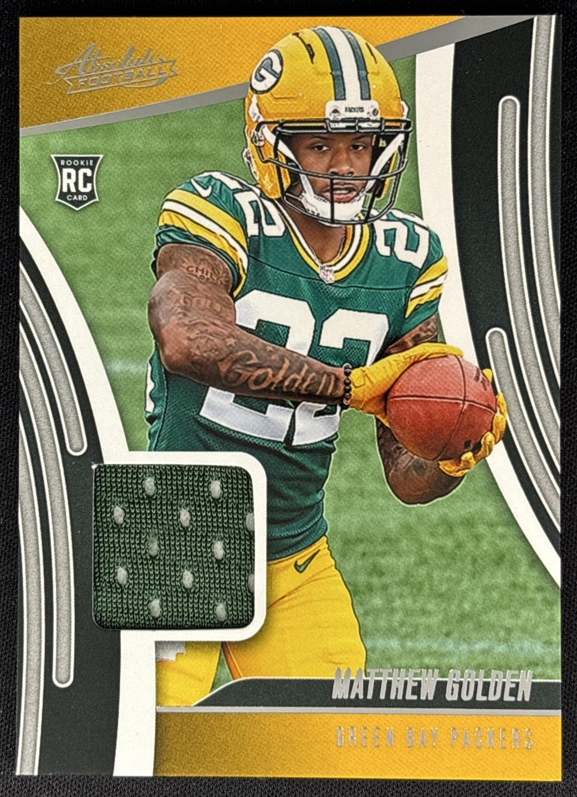 Matthew Golden 2025 Panini Absolute Rookie Materials Packers front