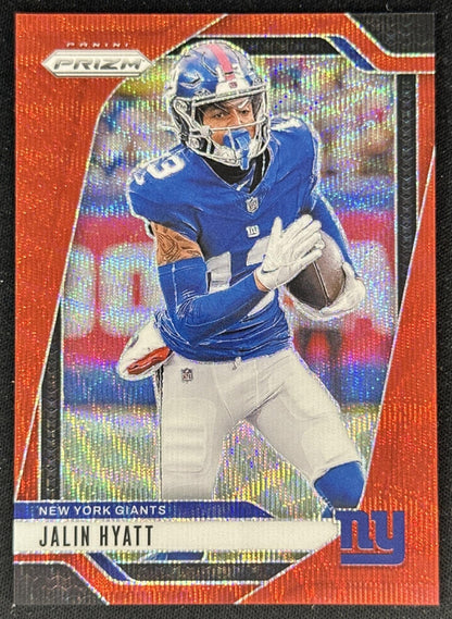 Jalin Hyatt 2024 Panini Prizm Red Wave /149 Giants front