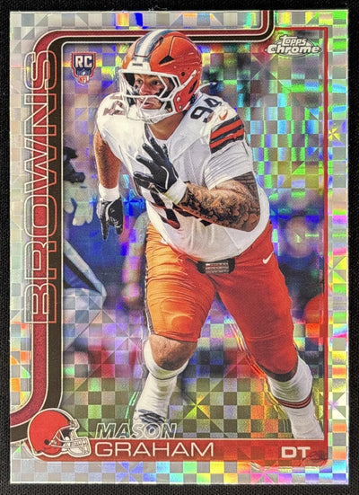 Mason Graham 2025 Topps Chrome Rookie X-Fractor Browns front