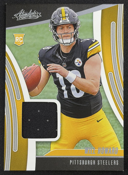 Will Howard 2025 Panini Absolute Rookie Materials Steelers Sports Trading Card