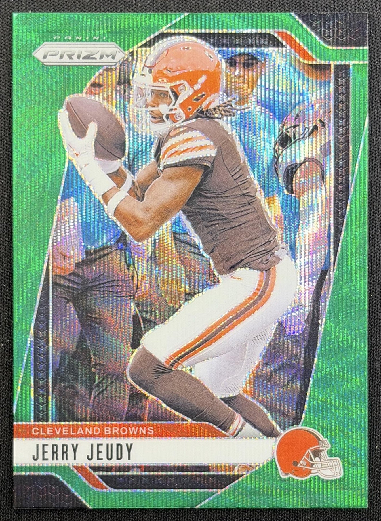 Jerry Jeudy 2024 Panini Prizm Green Wave Browns front