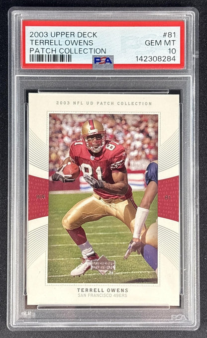 Terrell Owens 2003 Upper Deck Patch Collection PSA 10 49ers Front