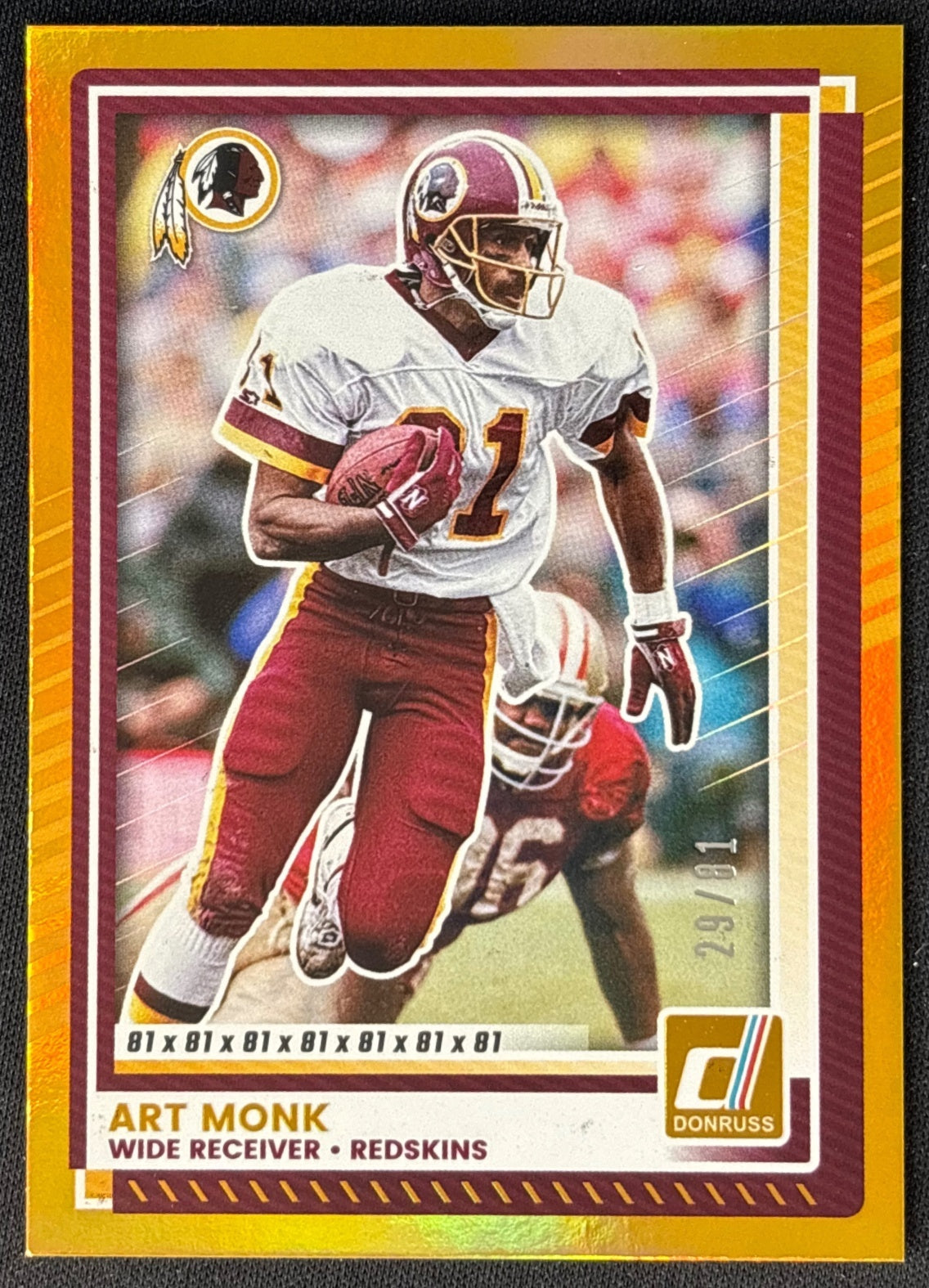 Art Monk 2025 Donruss Jersey Number /81 Redskins front | Wayne Collection