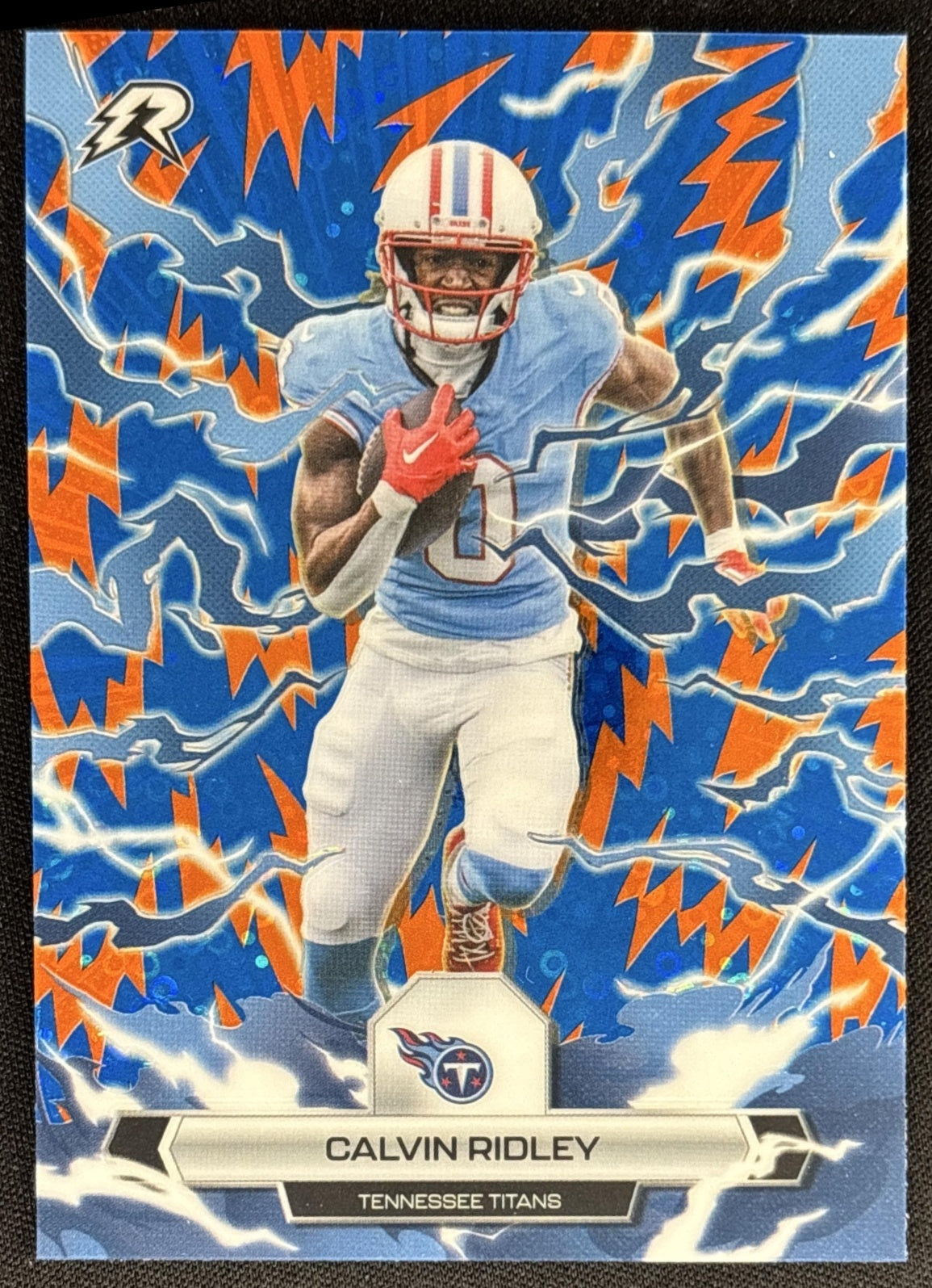 Calvin Ridley 2025 Topps Resurgence Blue and Orange Spark Refractor Titans