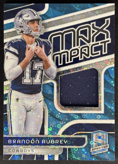 Brandon Aubrey 2024 Panini Spectra Max Impact Blue Neon /60 Sports Trading Cards