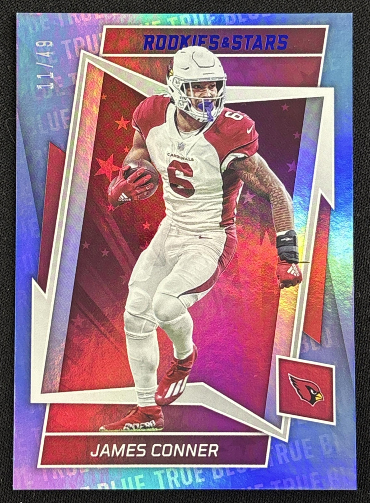 James Conner 2022 Panini Rookies & Stars True Blue /49 Cardinals - Front