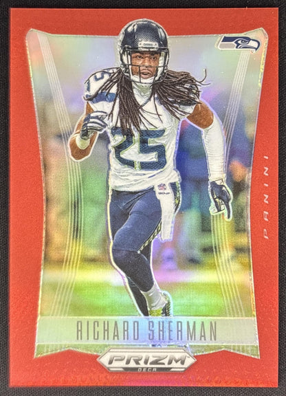 Richard Sherman 2024 Panini Prizm Deca Red /199 Seahawks Sports Trading Cards