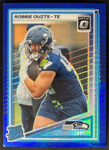 Robbie Ouzts 2025 Donruss Optic Rated Rookie Blue Hyper Prizm Seahawks - Front