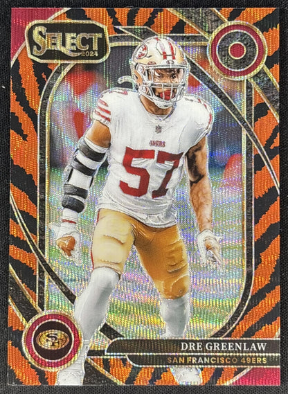 Dre Greenlaw 2024 Panini Select Club Tiger Prizm 49ers Football