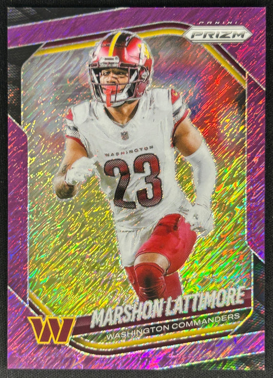 Marshon Lattimore 2025 Prizm Purple Shimmer /15 Commanders Default Title Sports Trading Cards