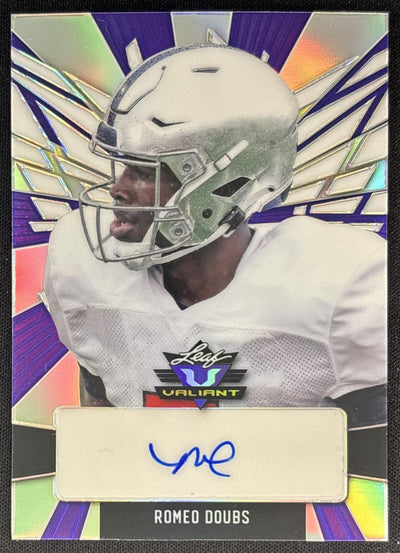 Romeo Doubs 2022 Leaf Metal Draft Portrait Auto Purple /15
