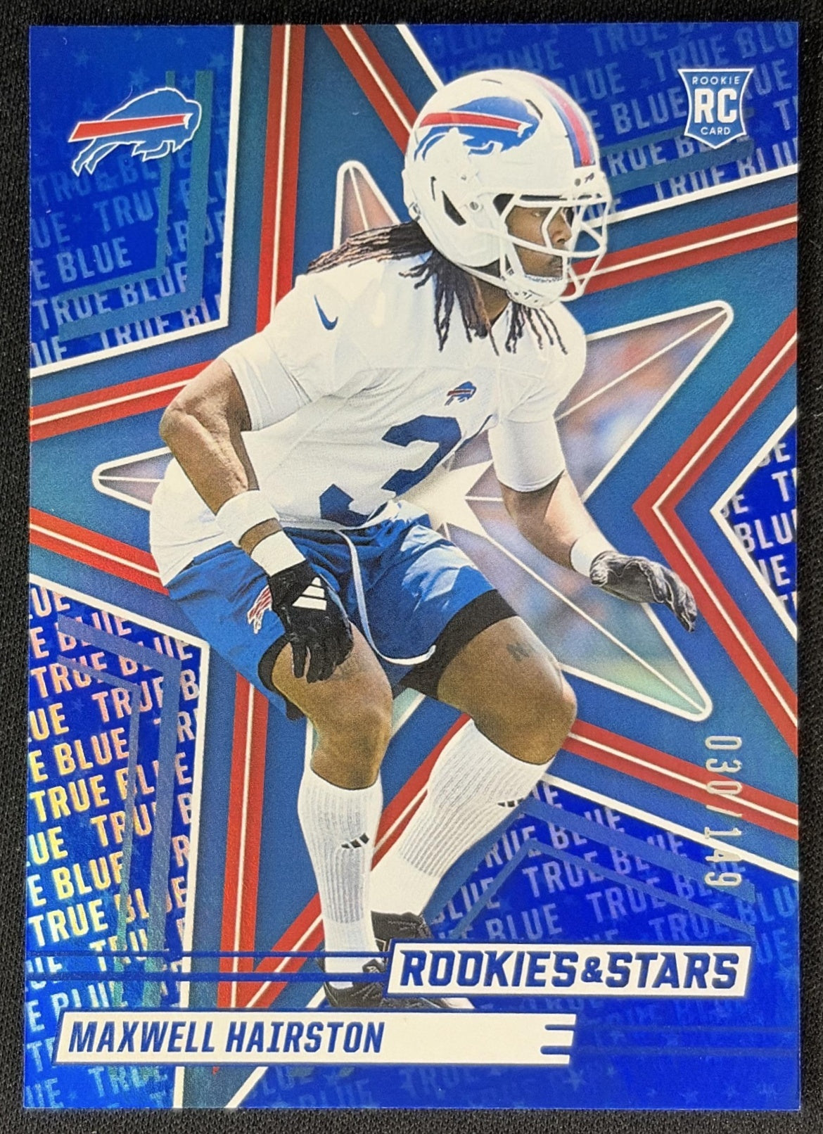 Maxwell Hairston 2025 Panini Rookies & Stars True Blue /149 Bills Sports Trading Cards