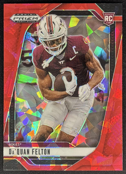 Da'Quan Felton 2025 Panini Prizm Draft Picks Red Ice Hokies Giants Sports Trading Cards