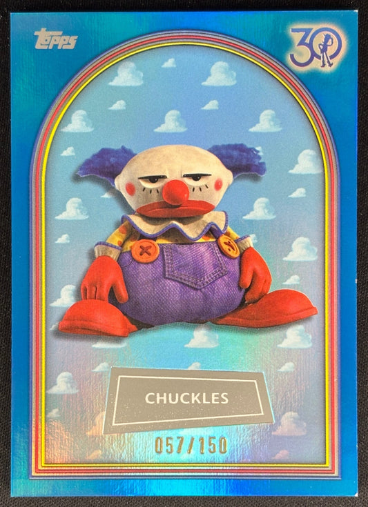 Chuckles 2025 Topps Pixar Crystal 30 Years of Toy Story Blue Foil /150 Non-Sports Trading Cards