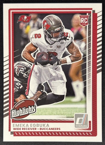 Emeka Egbuka 2025 Panini Donruss Rookies & Highlights Buccaneers Sports Trading Cards