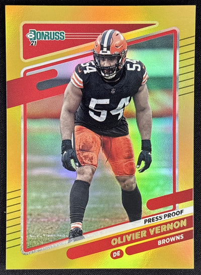 Olivier Vernon 2021 Panini Donruss Press Proof Premium Browns Sports Trading Card