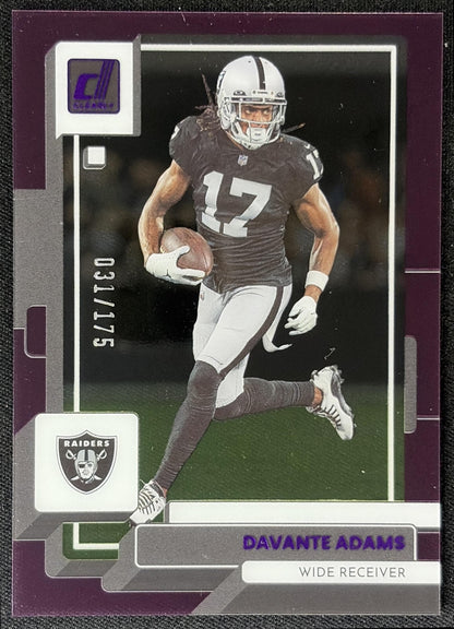 Davante Adams 2022 Panini Clearly Donruss Purple /175 Raiders