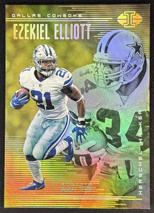 Ezekiel Elliott Herschel Walker 2018 Panini Illusions Gold /499 Cowboys