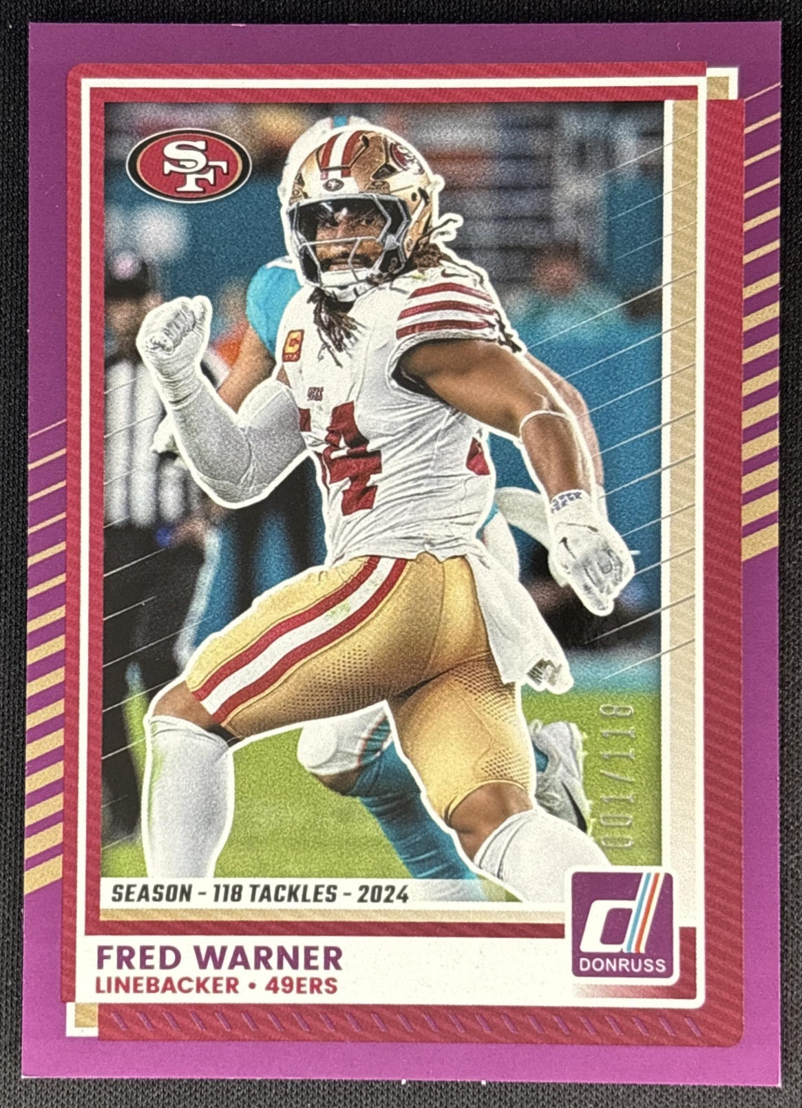 Fred Warner 2025 Panini Donruss Season Stat Line /118 49ers Default Title Sports Trading Cards