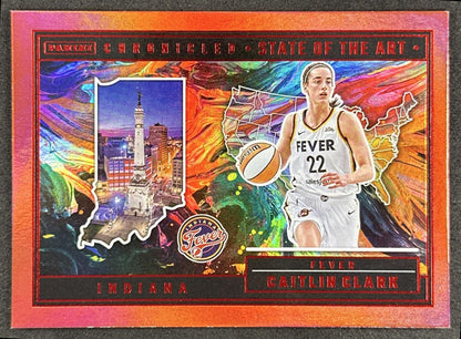 Caitlin Clark 2025 Panini Chronicled State of the Art Red Holo Fever 83 Indiana Fever