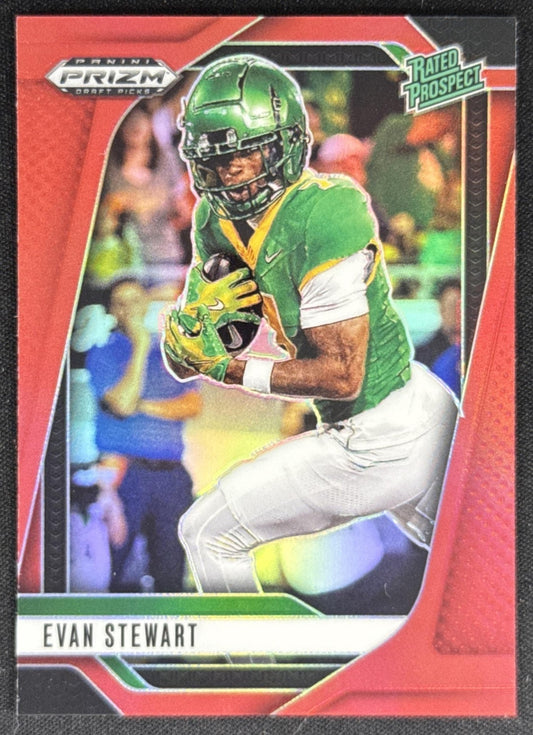 Evan Stewart 2025 Panini Prizm Draft Picks Red /399 Ducks