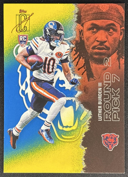 Luther Burden III 2025 Topps Signature Class Rookie Blue & Yellow Foil Bears Sports Trading Cards