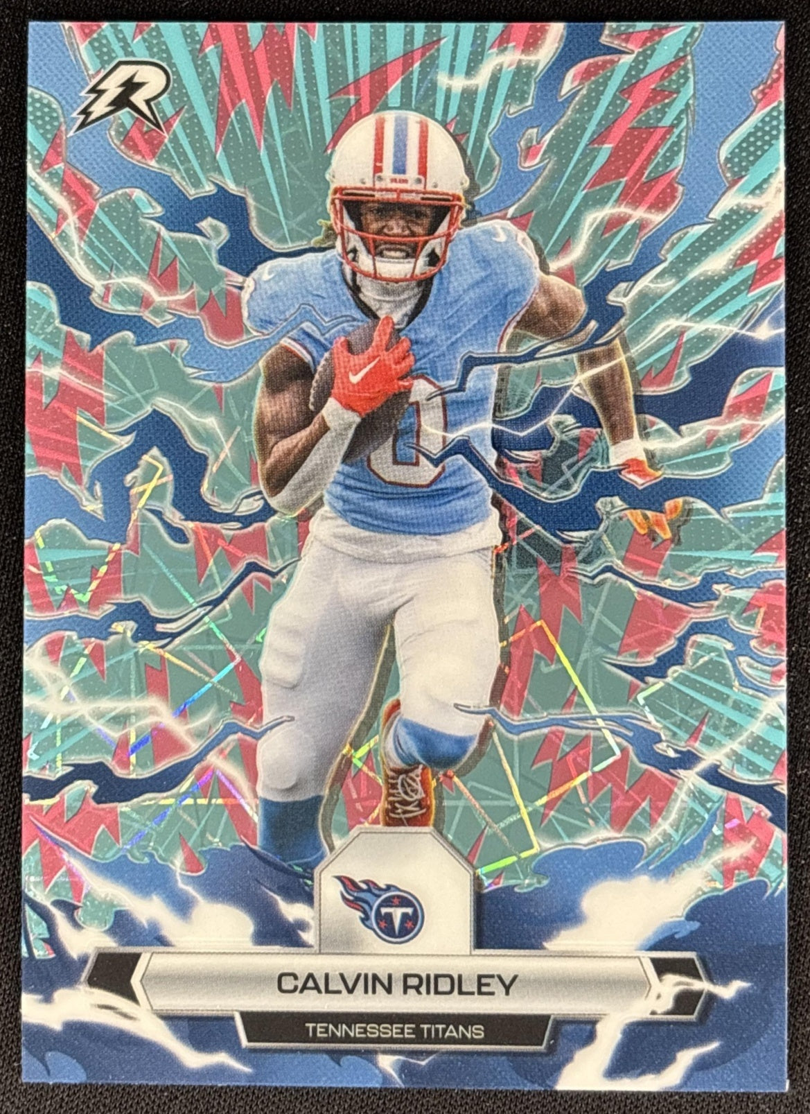 Calvin Ridley 2025 Topps Resurgence Sky Blue and Pink Shock Refractor Titans