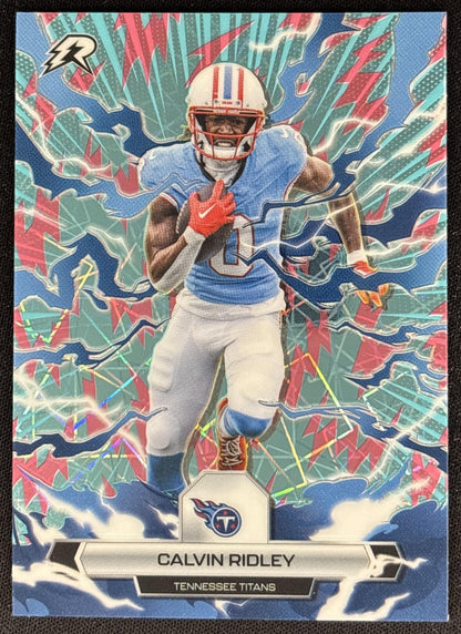 Calvin Ridley 2025 Topps Resurgence Sky Blue and Pink Shock Refractor Titans