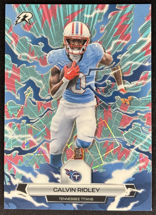 Calvin Ridley 2025 Topps Resurgence Sky Blue and Pink Shock Refractor Titans