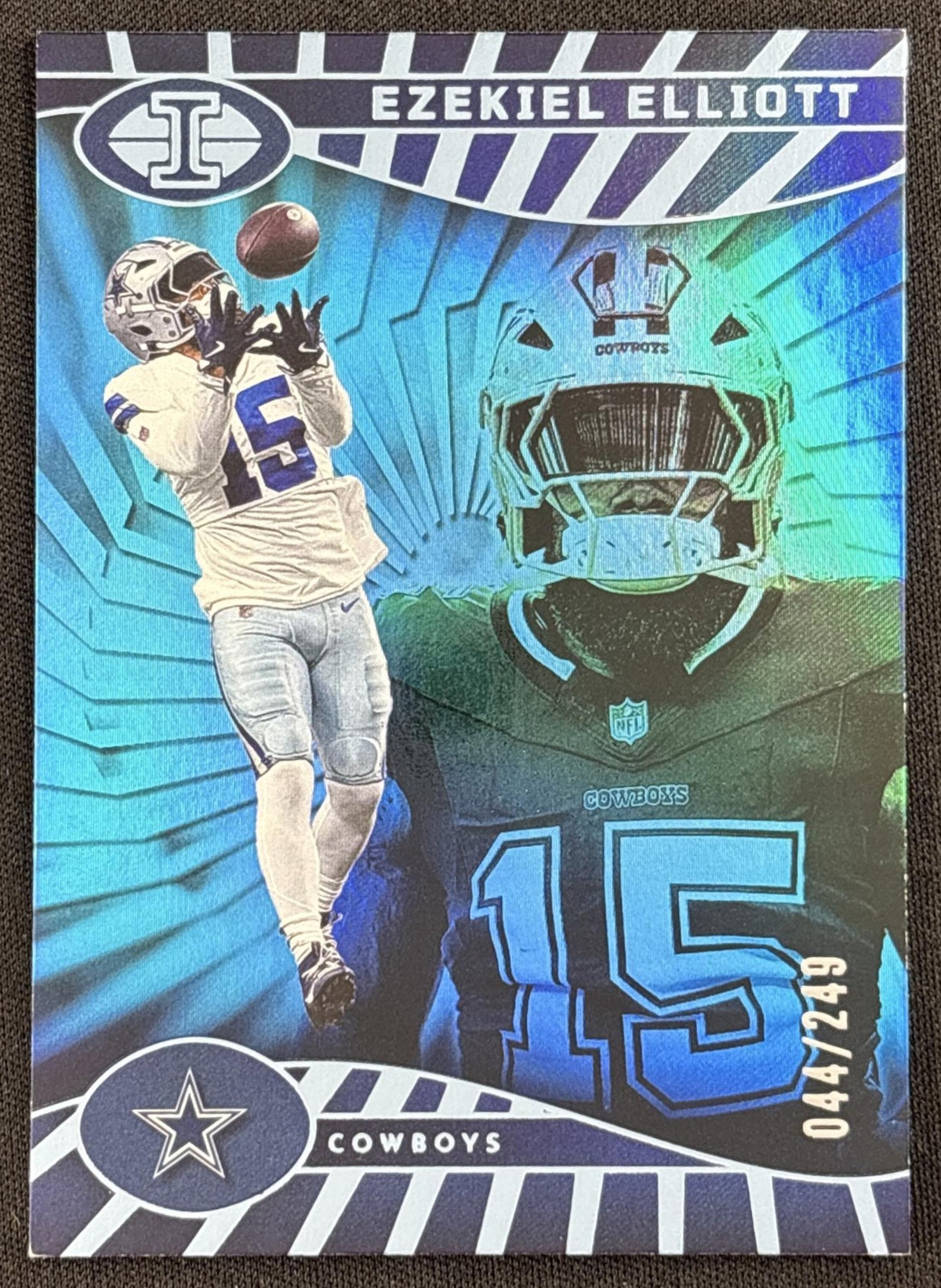 Ezekiel Elliott 2024 Panini Illusions Light Blue Trophy Collection /249 Cowboys