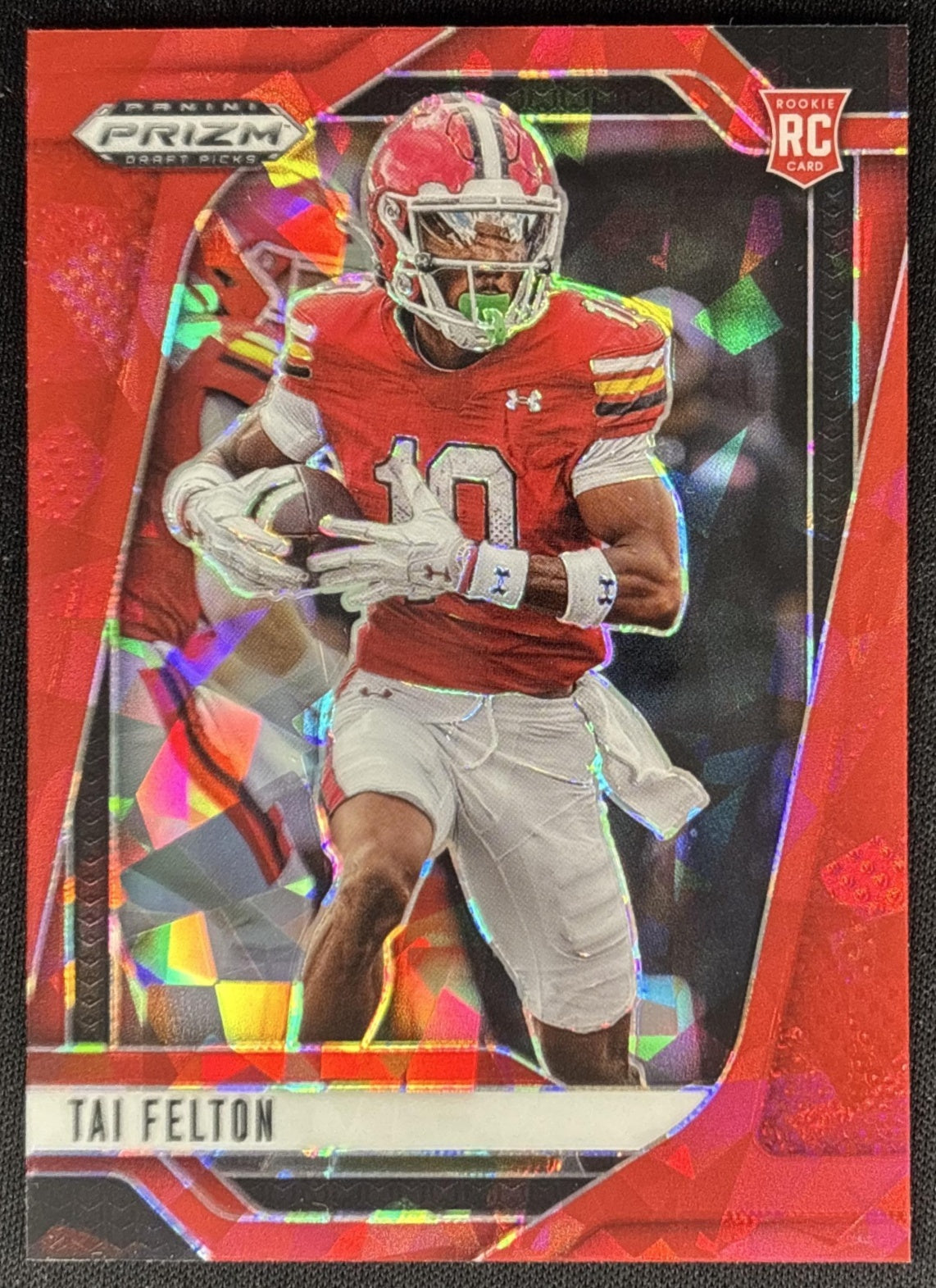 Tai Felton 2025 Panini Prizm Draft Picks Red Ice Terrapins Vikings Sports Trading Cards