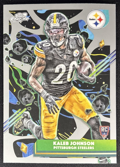 Kaleb Johnson 2025 Topps Cosmic Chrome Steelers front