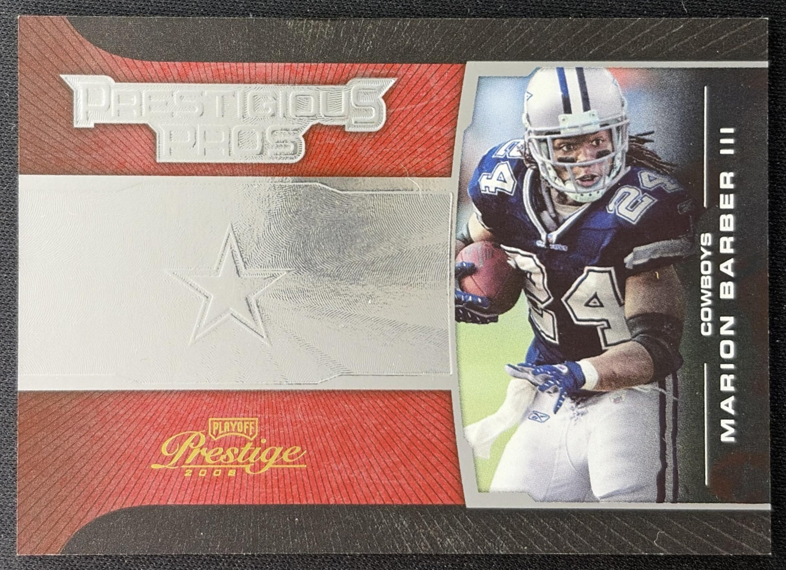 Marion Barber 2008 Playoff Prestige Prestigious Pros Red /750 Cowboys front