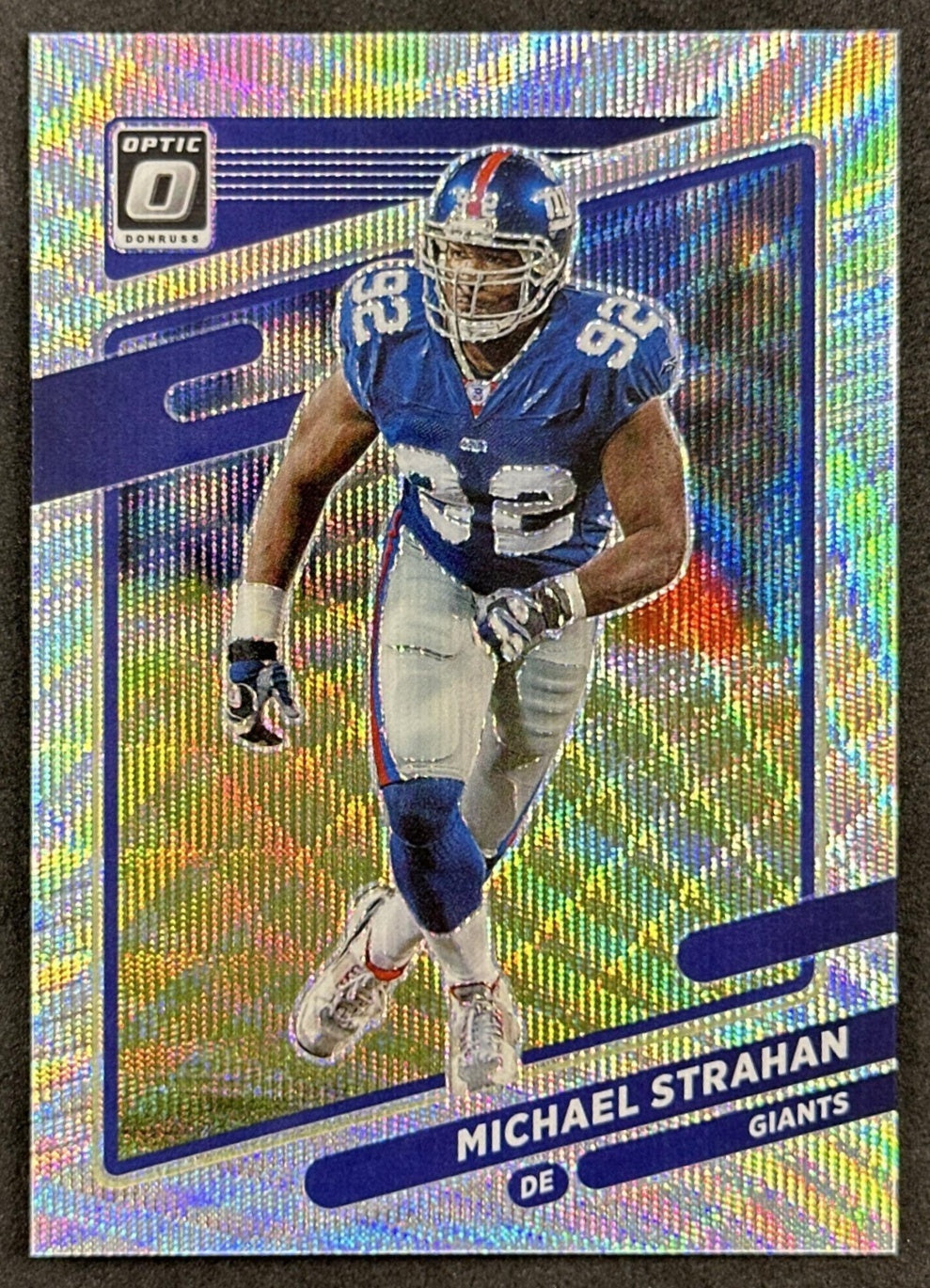 Michael Strahan 2021 Panini Donruss Optic Wave /299 Giants front