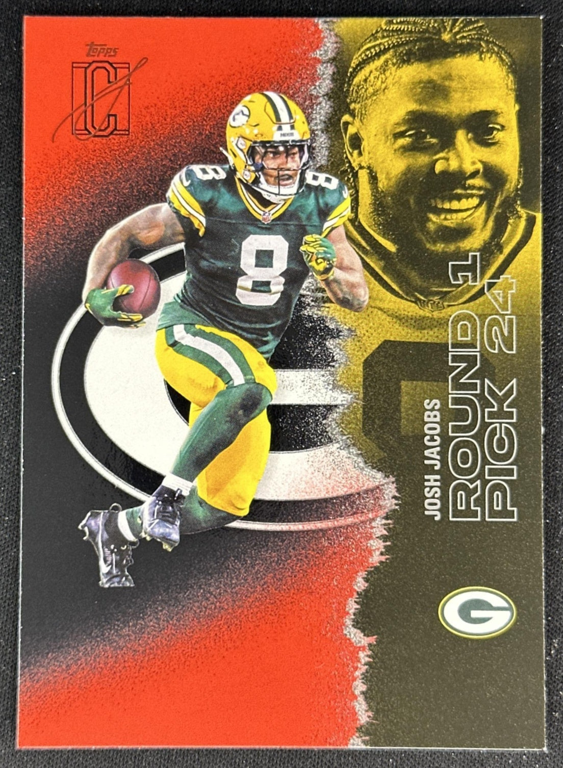 Josh Jacobs 2025 Topps Signature Class Veteran Red & Black Foil Packers front
