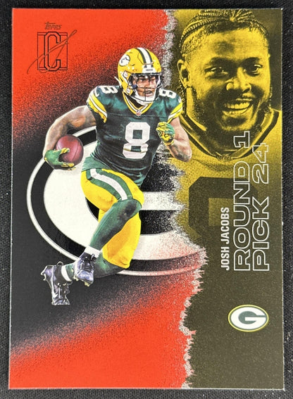 Josh Jacobs 2025 Topps Signature Class Veteran Red & Black Foil Packers front