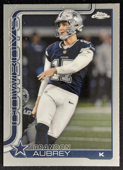 Brandon Aubrey 2025 Topps Chrome Cowboys Sports Trading Cards