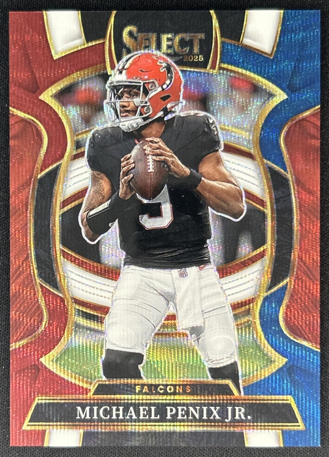 Michael Penix Jr. 2025 Panini Select Concourse Tri-Color Prizm /399 Falcons front