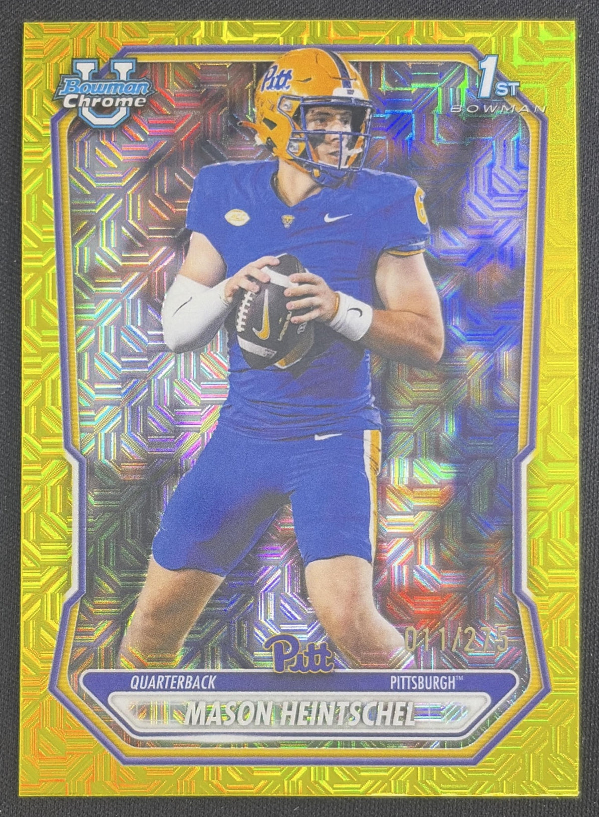 Mason Heintschel 2026 Bowman Chrome Prospects Yellow Mojo Refractor /275 Panthers