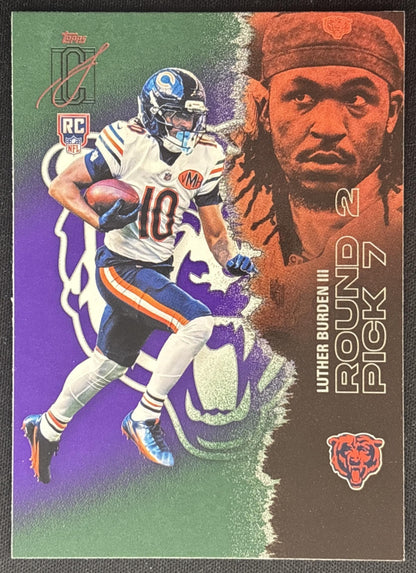 Luther Burden III 2025 Topps Signature Class Rookie Green & Purple Foil Bears front