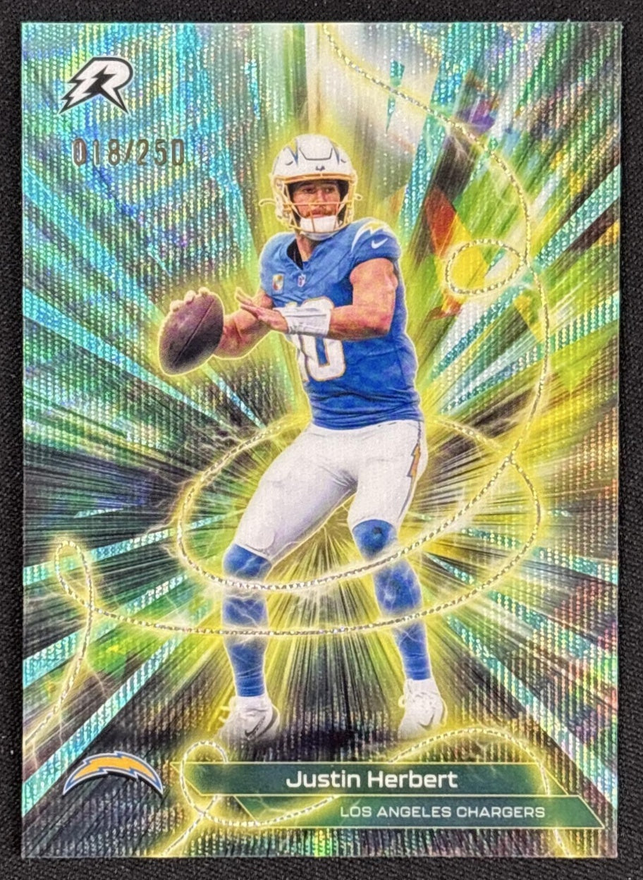 Justin Herbert 2025 Resurgence Conductors Aqua Surge Refractor /250 Chargers