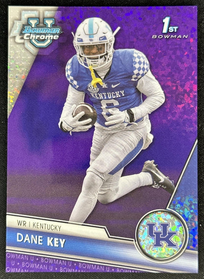 Dane Key 2023 University Chrome Purple Mini Diamond Refractor /399 Wildcats front