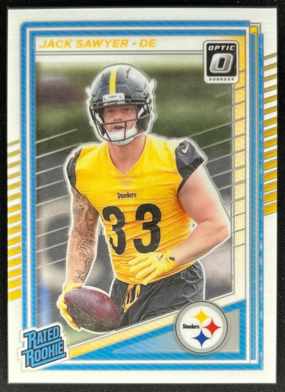 Jack Sawyer 2025 Donruss Optic Rated Rookie Steelers Sports Trading Cards
