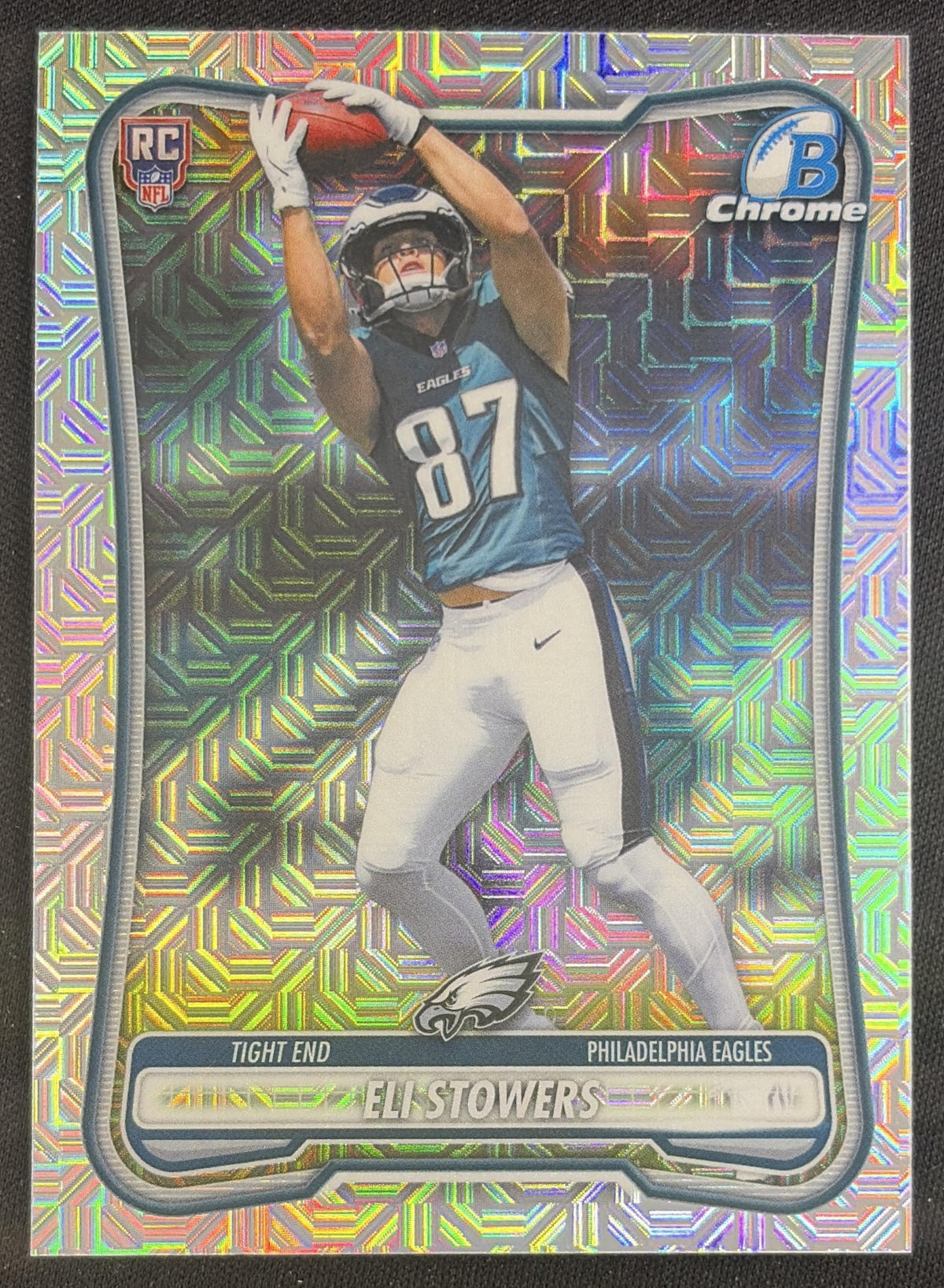 Eli Stowers 2026 Bowman Chrome NFL Mojo Refractor Eagles Sports Trading Card